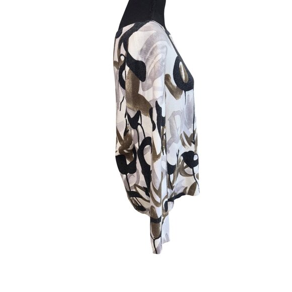 Charlie B Artsy Abstract Lightweight Sweater L Office Career Casual Classic Top - Picture 5 of 9